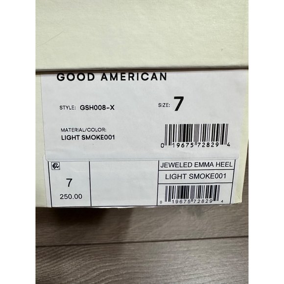 Good American Jeweled Emma Heel smoke new 7 - Picture 9 of 13